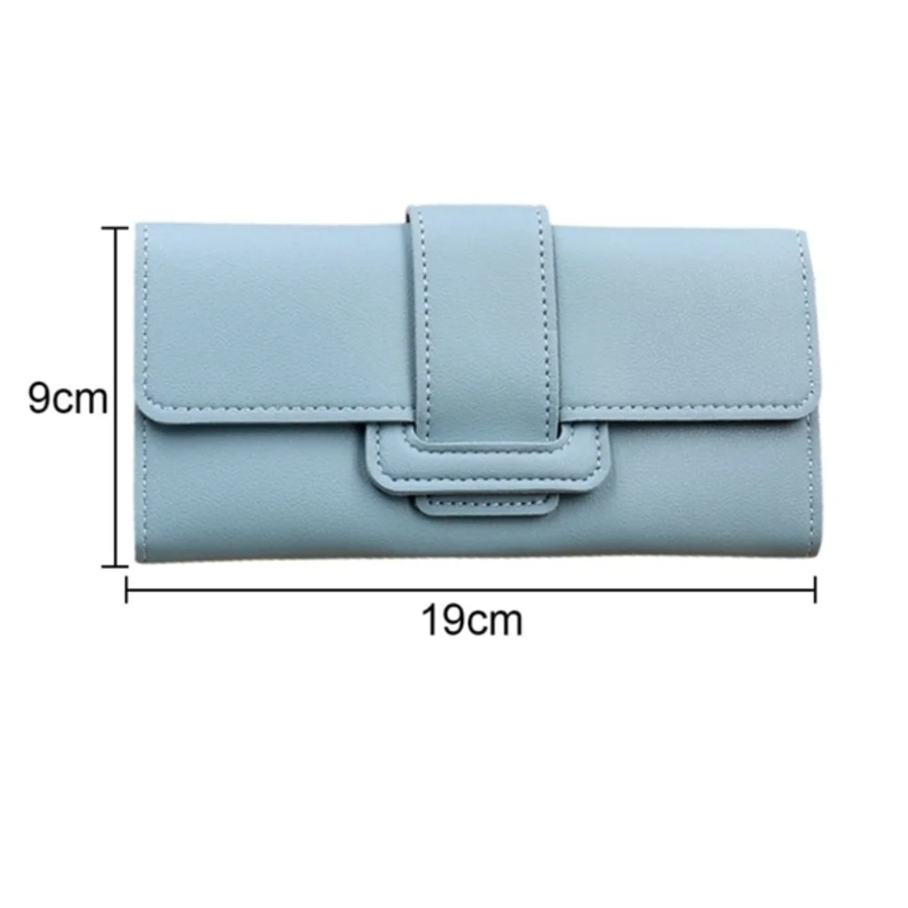 Women's Light Blue Faux‎ Leather Long Leather Wallet Clutch